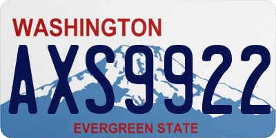 WA license plate AXS9922