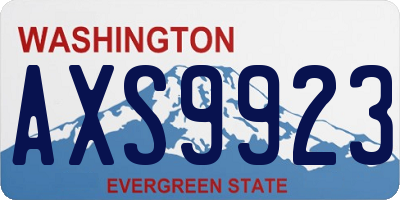WA license plate AXS9923