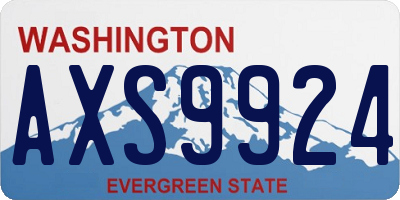 WA license plate AXS9924