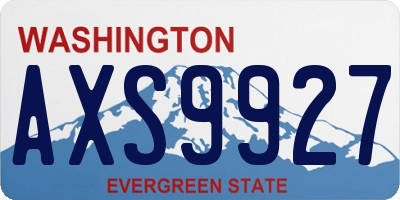 WA license plate AXS9927