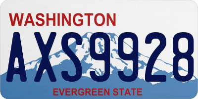 WA license plate AXS9928