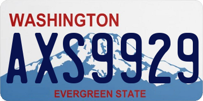 WA license plate AXS9929