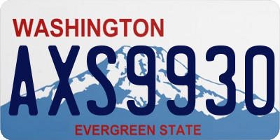 WA license plate AXS9930
