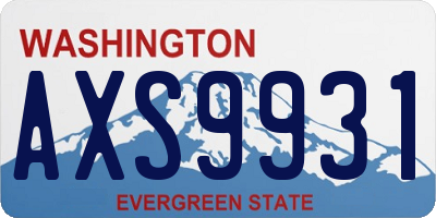 WA license plate AXS9931