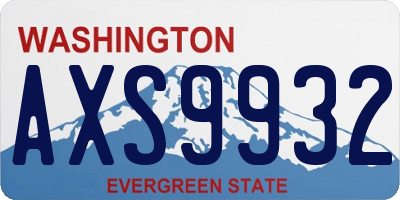 WA license plate AXS9932