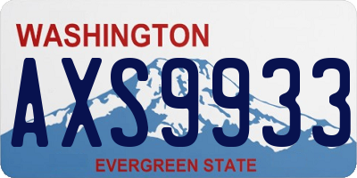 WA license plate AXS9933