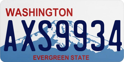 WA license plate AXS9934