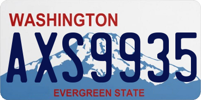 WA license plate AXS9935
