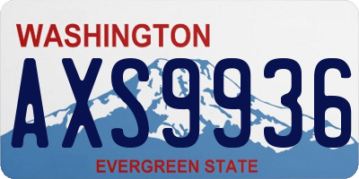 WA license plate AXS9936