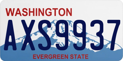 WA license plate AXS9937