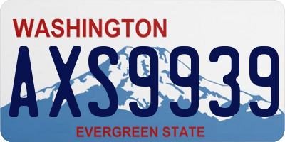 WA license plate AXS9939