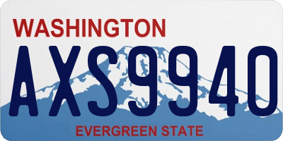 WA license plate AXS9940
