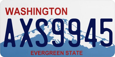 WA license plate AXS9945