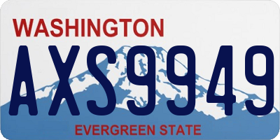 WA license plate AXS9949