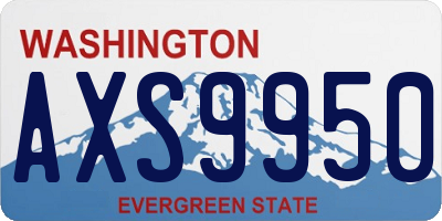 WA license plate AXS9950