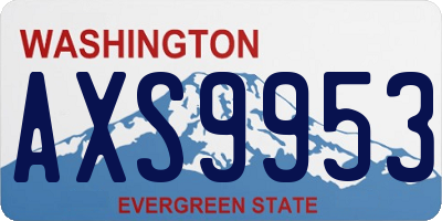 WA license plate AXS9953