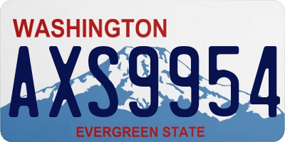 WA license plate AXS9954