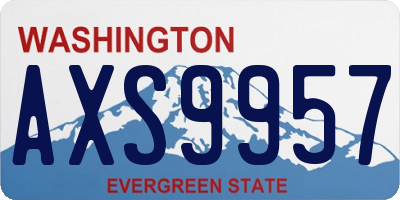 WA license plate AXS9957
