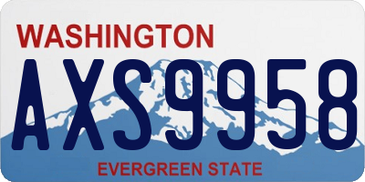 WA license plate AXS9958