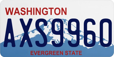 WA license plate AXS9960