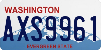 WA license plate AXS9961