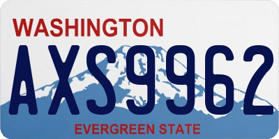WA license plate AXS9962