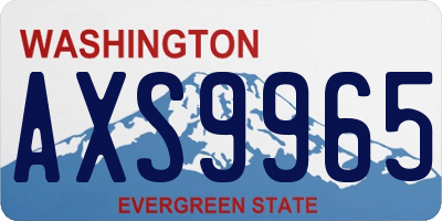 WA license plate AXS9965