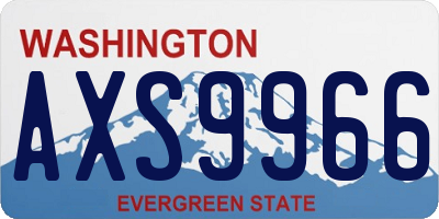 WA license plate AXS9966