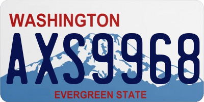 WA license plate AXS9968