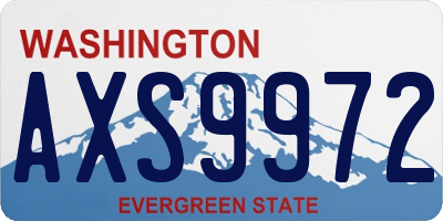 WA license plate AXS9972