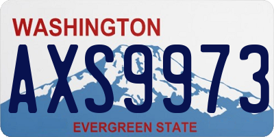 WA license plate AXS9973