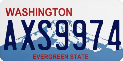 WA license plate AXS9974