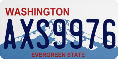 WA license plate AXS9976
