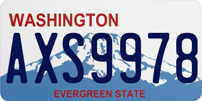 WA license plate AXS9978