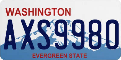 WA license plate AXS9980