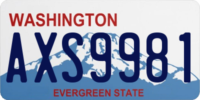 WA license plate AXS9981