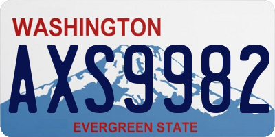 WA license plate AXS9982