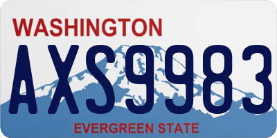 WA license plate AXS9983