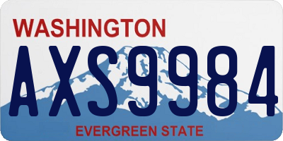 WA license plate AXS9984
