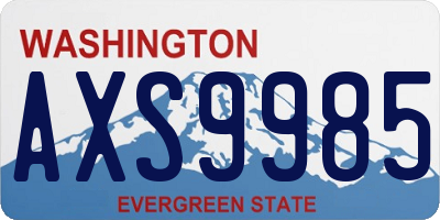 WA license plate AXS9985