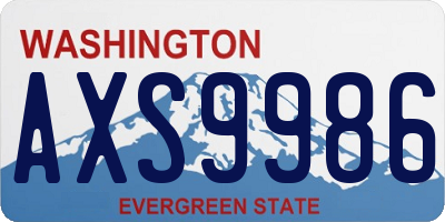 WA license plate AXS9986