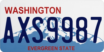 WA license plate AXS9987