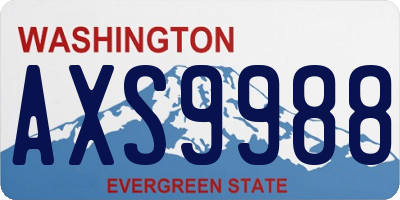 WA license plate AXS9988