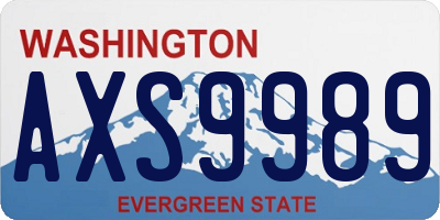 WA license plate AXS9989