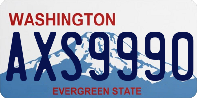 WA license plate AXS9990
