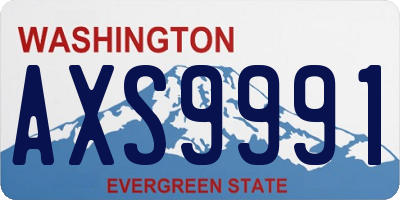 WA license plate AXS9991