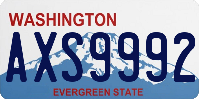 WA license plate AXS9992
