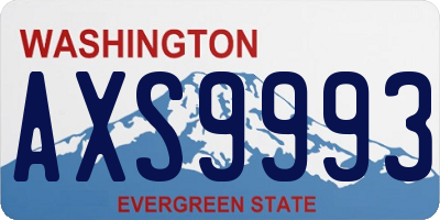 WA license plate AXS9993