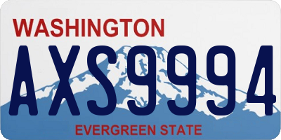 WA license plate AXS9994