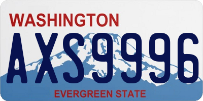 WA license plate AXS9996
